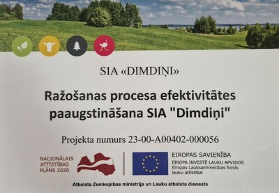 Līdzfinasējums ražošanas procesa efektivitātes paaugstināšanai projekta Nr. 23-00-A00402-000056 ietvaros