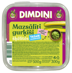 Lightly salted cucumber slices in wasabi marinade, 500 g