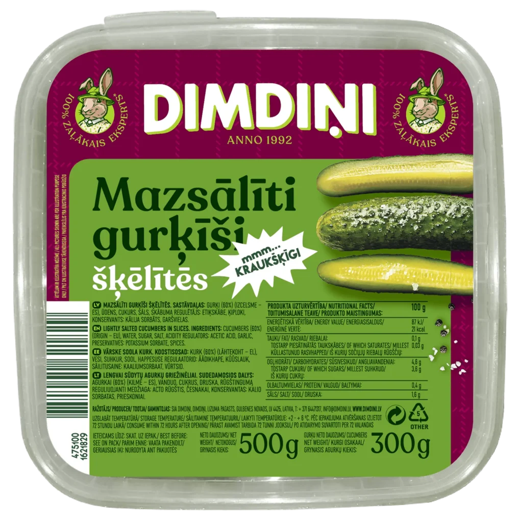 Lightly Salted Sliced Pickles, 500g