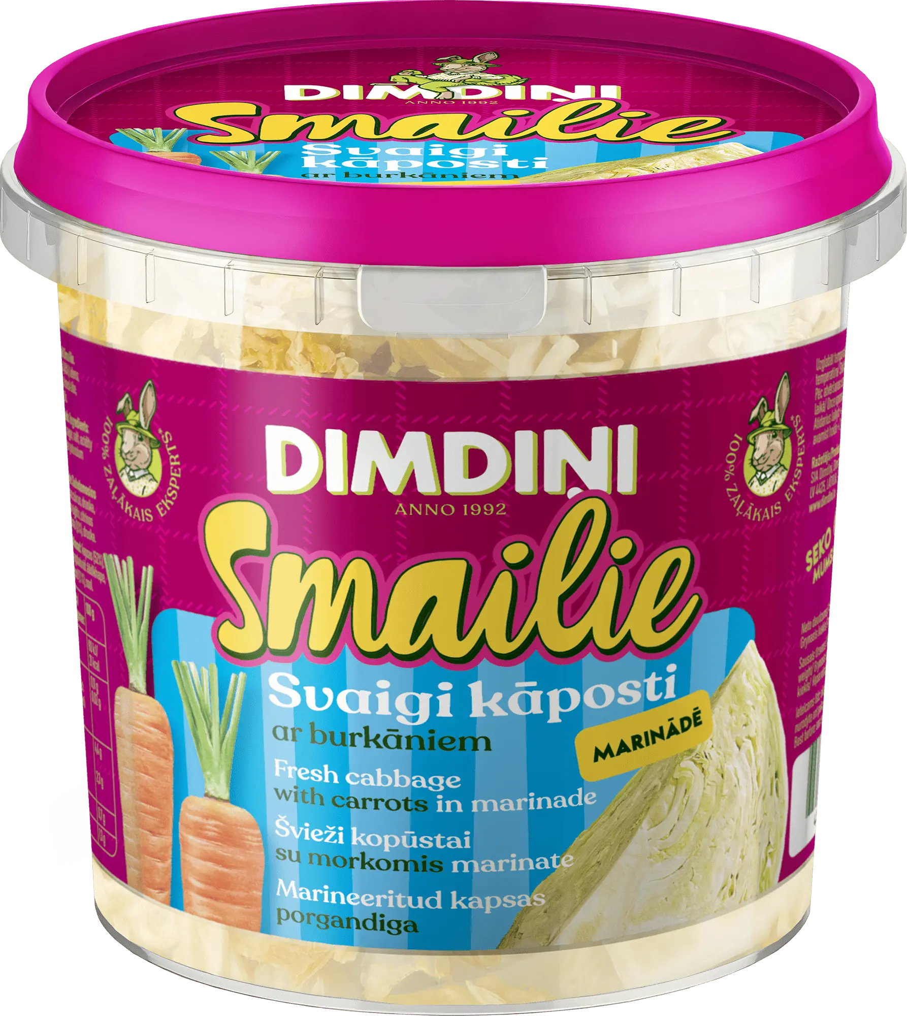 Svaigi kāposti ar burkāniem marinādē “Smailie”, 650g