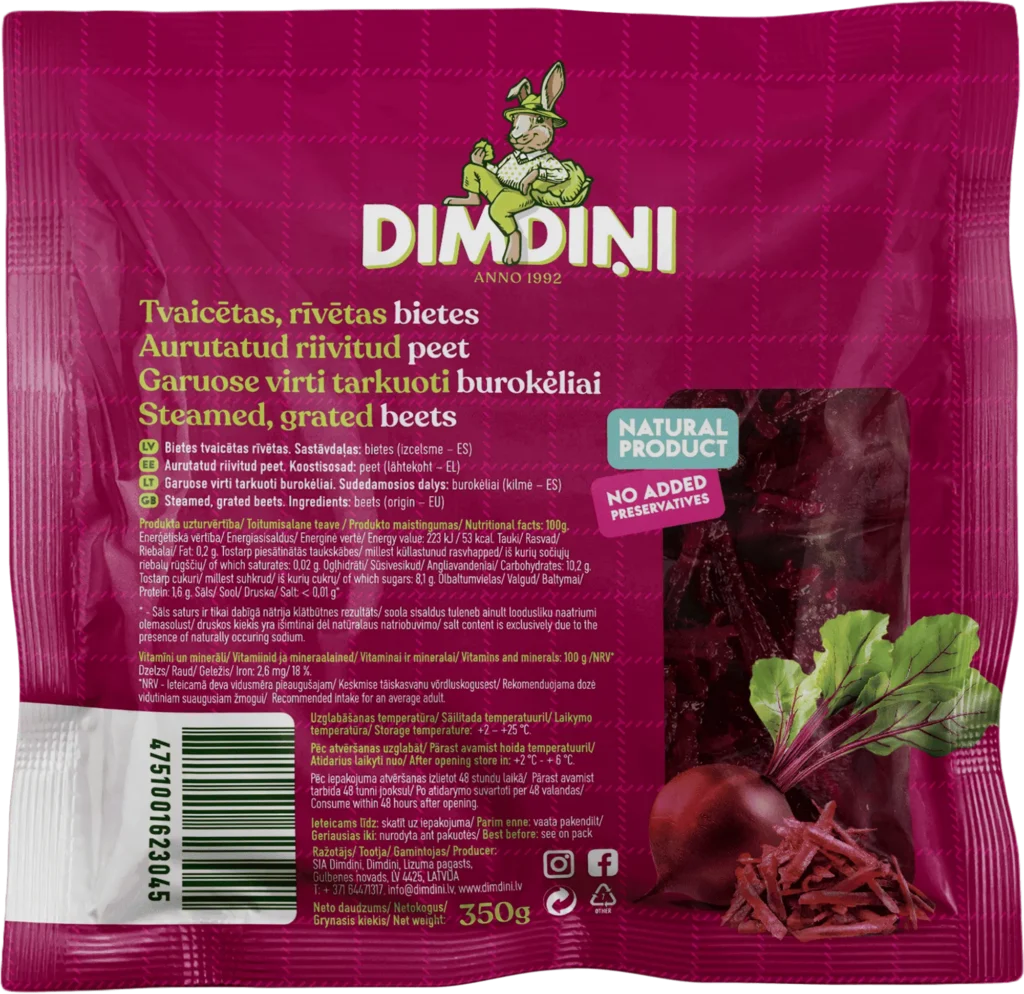 Steamed grated beets, 350g